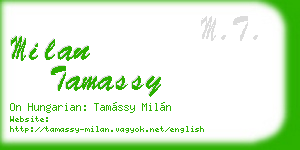 milan tamassy business card