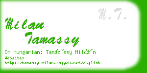 milan tamassy business card